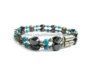 Magnet Clasp - 18cm Hematite Stone Beaded Bracelet